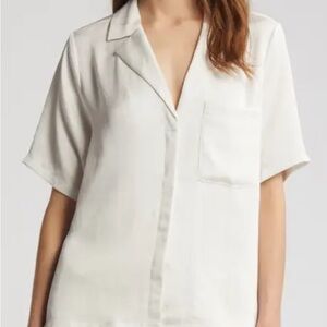 Open Edit White Button-Up Shirt NWOT